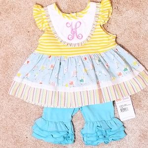 12-24M RICRAC & RUFFLES OUTFIT
